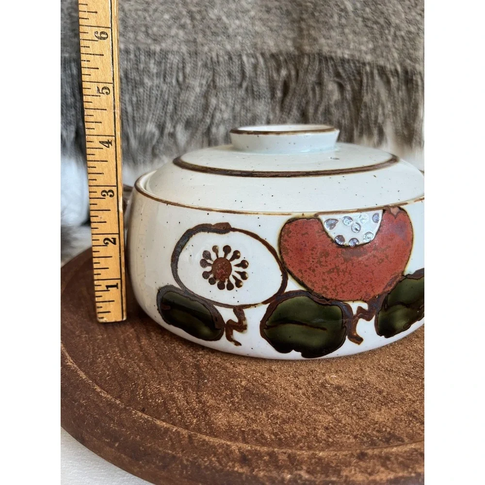 Vintage Otagiri Ceramic Casserole Hot Pot With Lid White Speckled Kitchen Rustic